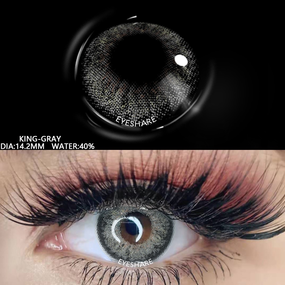 [COD] New Softlens Living Color Sweet Normal &amp; Minus(0.00) Free Lenscase Lensa Warna Kontak Lens KING BLUE/BROWN/GRAY