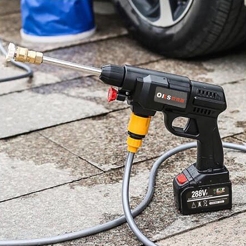 Cordless High Pressure Washer Spray Gun Car Wash Pressure Water Nozzle Cleaner 288V Battery/Jet Cleaner Cordless Mesin Cuci Mobil Motor Steam Semprotan Air