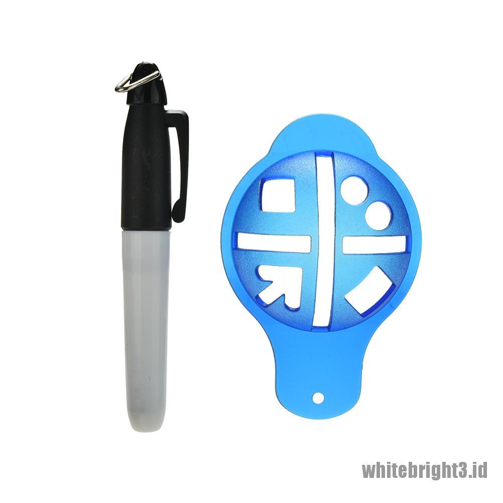 &lt;&lt;WHITE&gt;&gt; Golf Ball Stencil and Marker Kit with Waterproof Marker and Ball Alignment Aid W