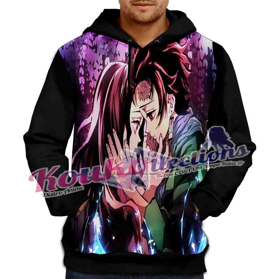 PROMO Jaket 3D Anime Nezuko Tanjiro Kimetsu No Yaiba-pakaian pria dan wanita,BAJU ANIME,poster,ganci