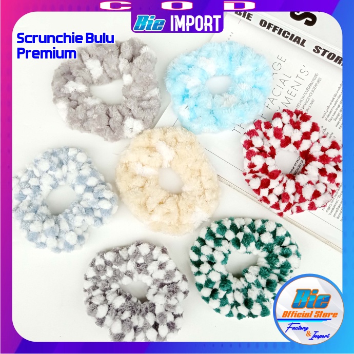 Ikat Rambut Scrunchie Bulu Halus Korea Impor Best Seller