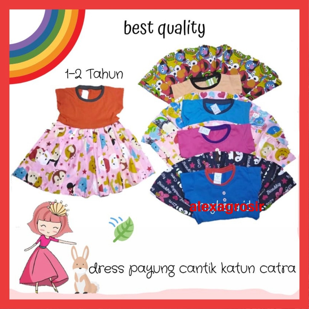 DRESS ANAK PEREMPUAN MOTIF BUNGA CATRA -ALEXA