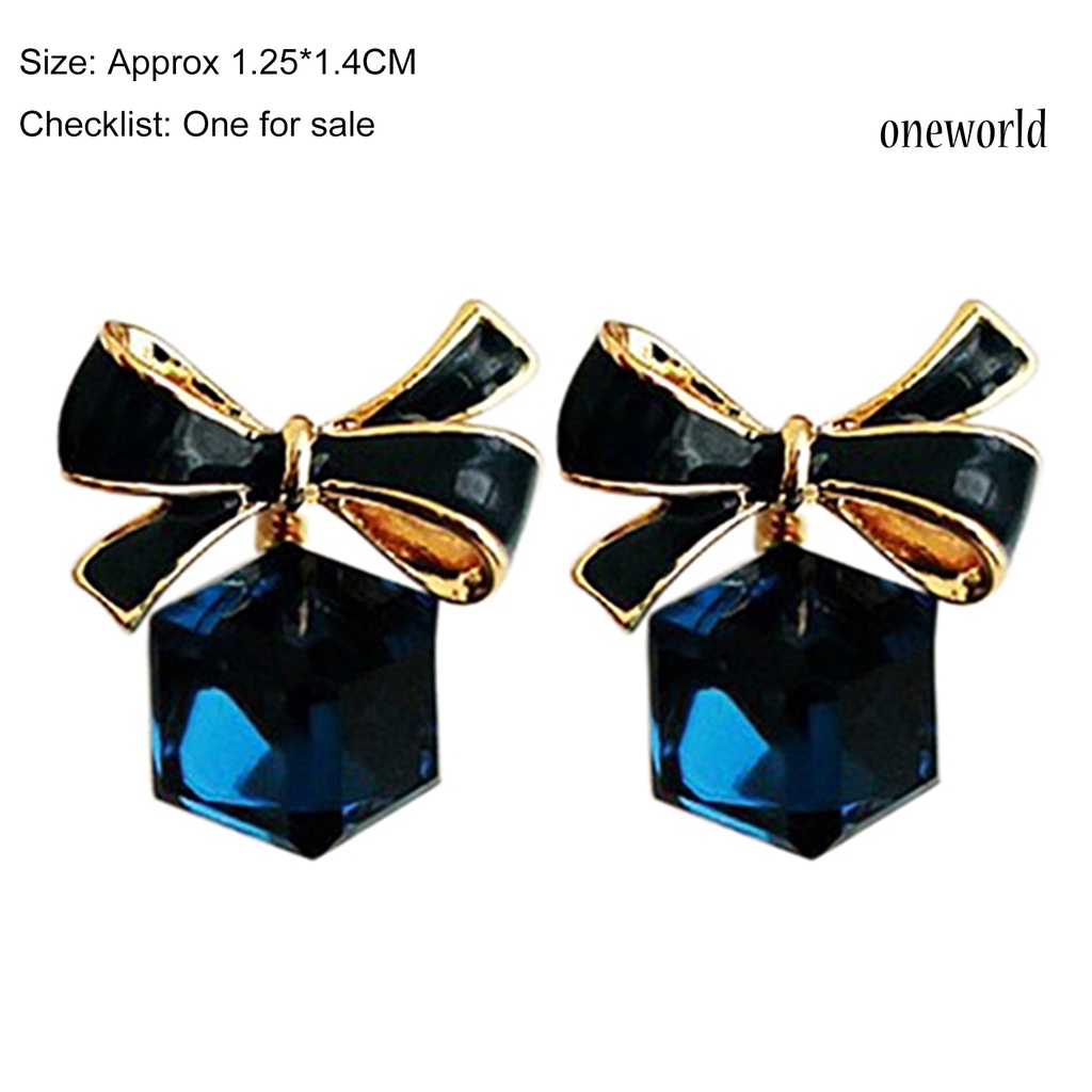 OW@ Women Earrings Attractive Elegant Smooth Bowknot Anti-allergic Ear Studs for Banquet