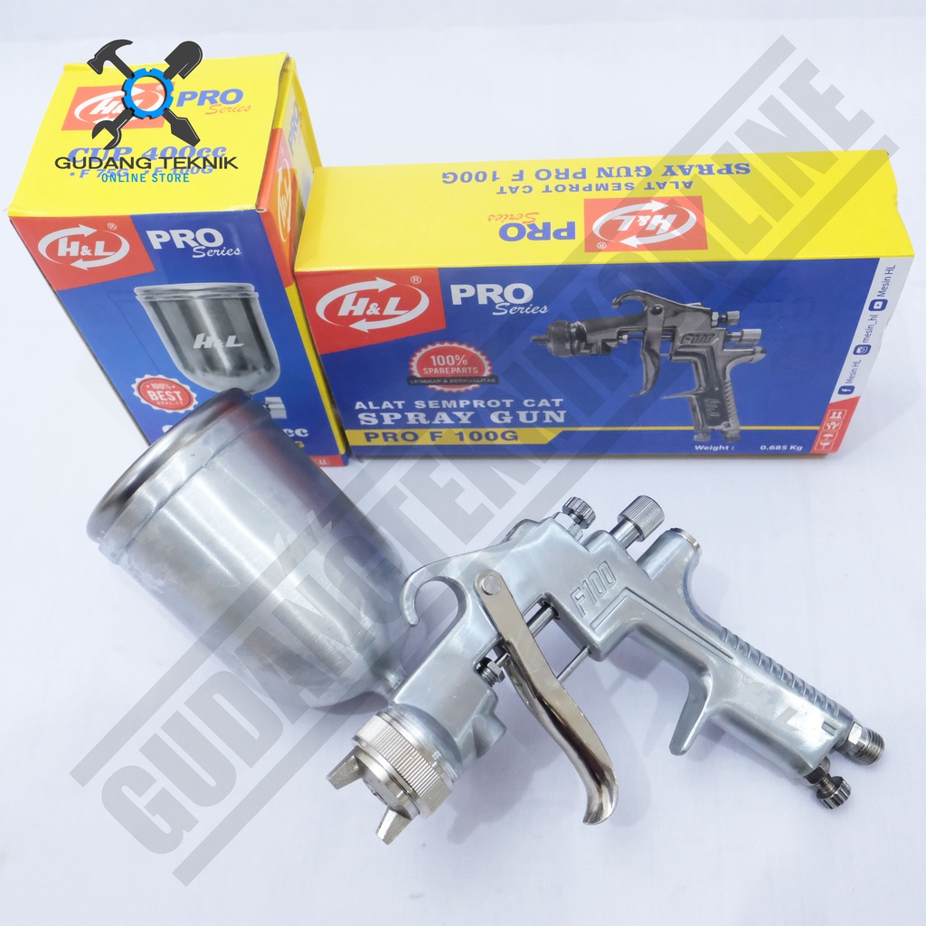 Spray Gun H&amp;L F100G Tabung Atas / Alat Semprot Cat Tabung Atas HNL F 100G - Spraygun Cat HL 100