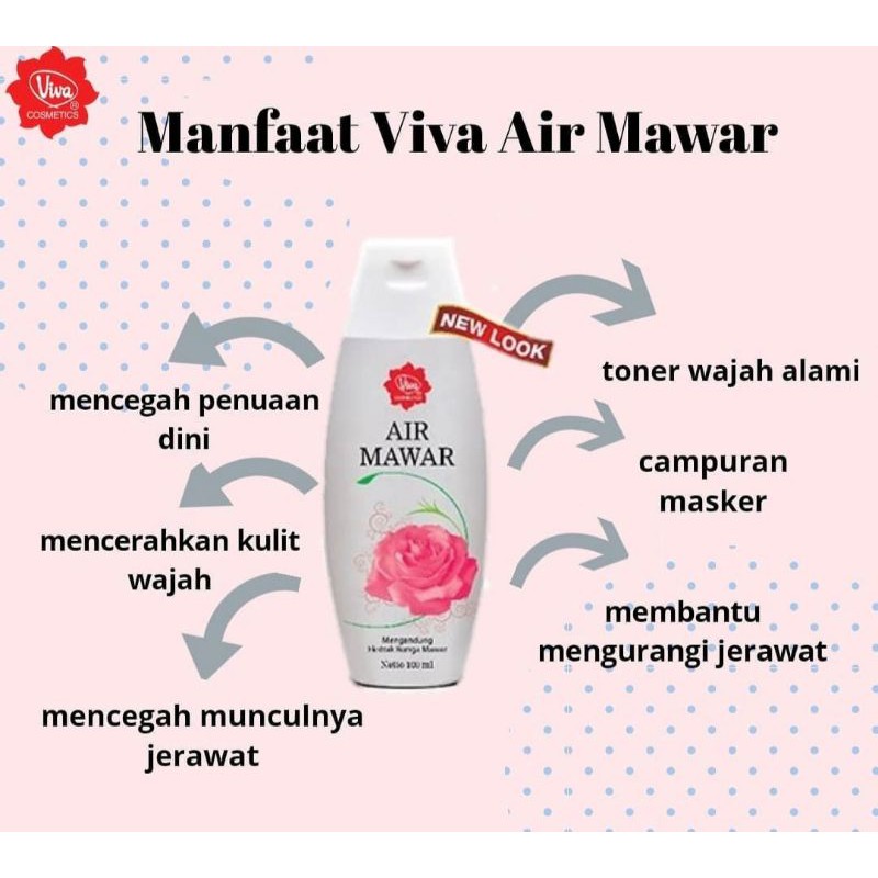 Viva air mawar with ekstrak bunga mawar bisa digunakan untuk campuran masker