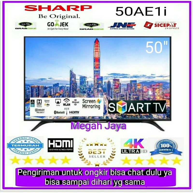 LED TV Sharp 50inch 2T-C50AE1i Smart Tv Garansi Resmi