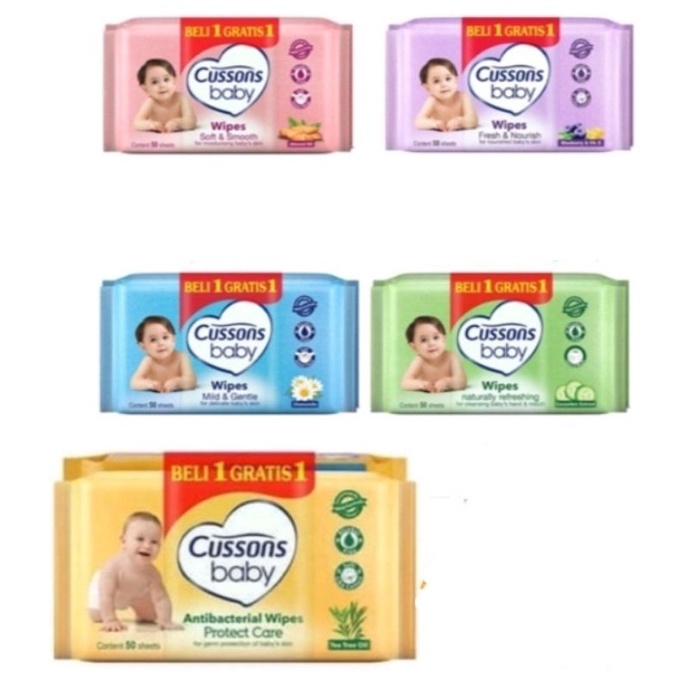 CUSSONS BABY WIPES 50 sheeet( Beli 1 Grsti 1)