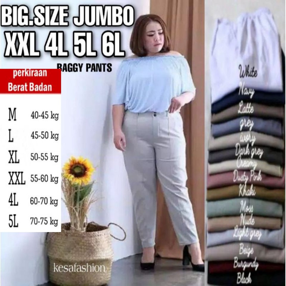 JUMBO BAGGY PANTS PREMIUM AMERICAN DRILL BIG SIZE 4L 5L 6L