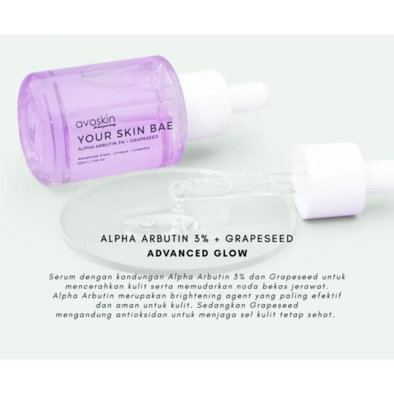 Avoskin Serum Your Skin Bae Alpha Arbutin 3% + Grapeseed