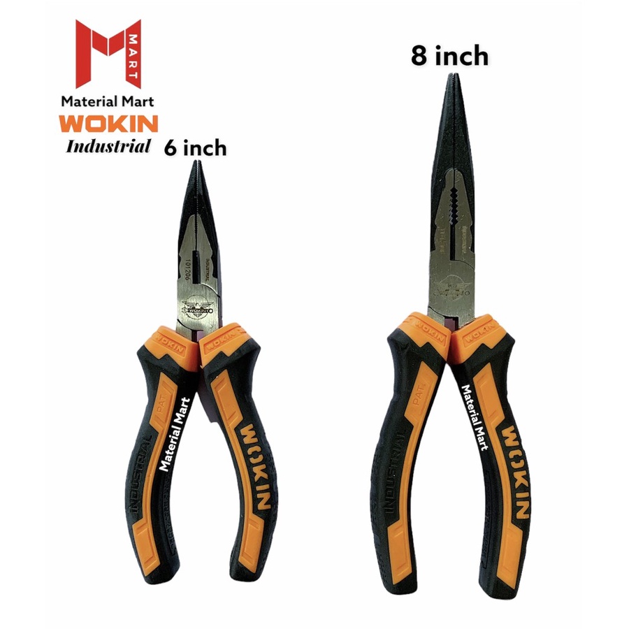 Tang Lancip 8 Inch Wokin | Long Nose Plier 6&quot; | Tang Jepit Runcing 8&quot; | Material Mart