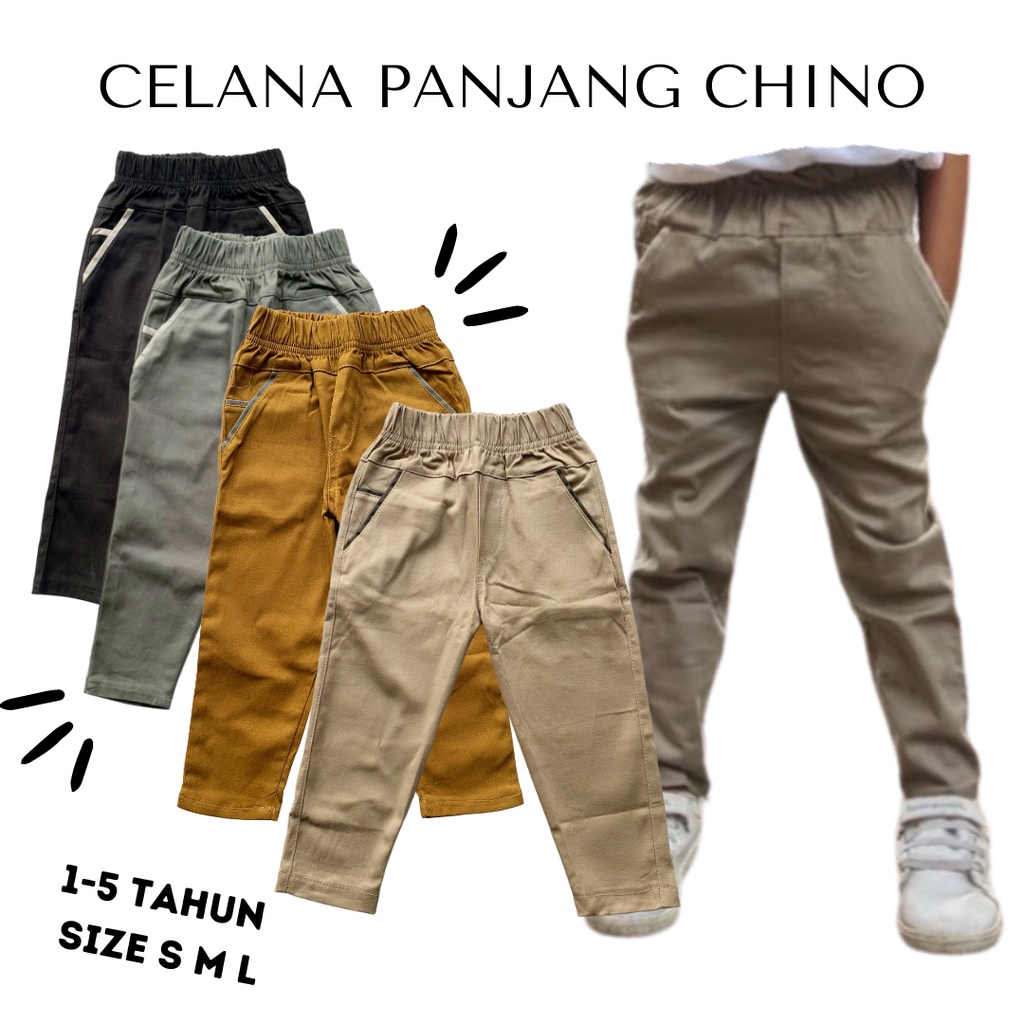 celana panjang chino balita laki laki cowok 1-10  tahun twill celana pergi anak laki laki cowok