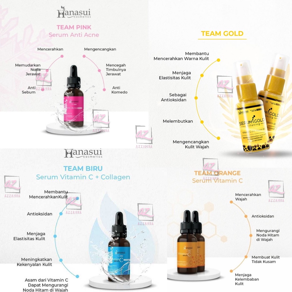 Hanasui Face Serum Whitening Gold | Anti Acne | Vitamin C | Vitamin C Collagen