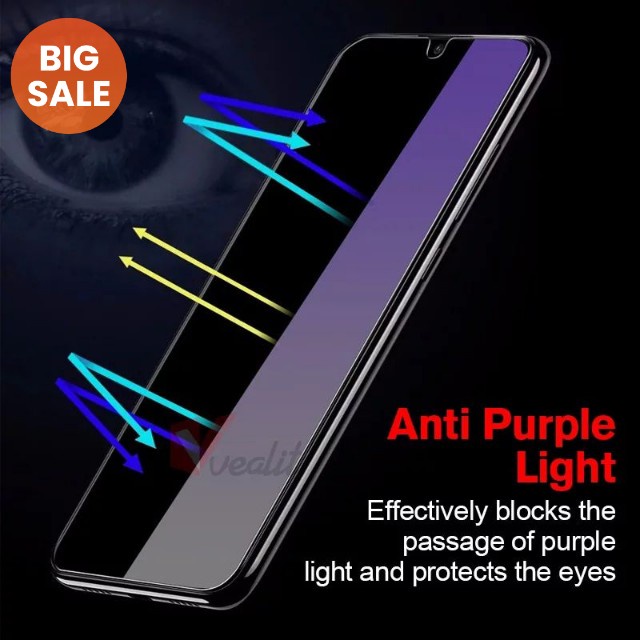 3in1 Tempered Glass Anti Blue Light Full Layar Realme C25 C25s Tg Anti Gores Radiasi Full Layar