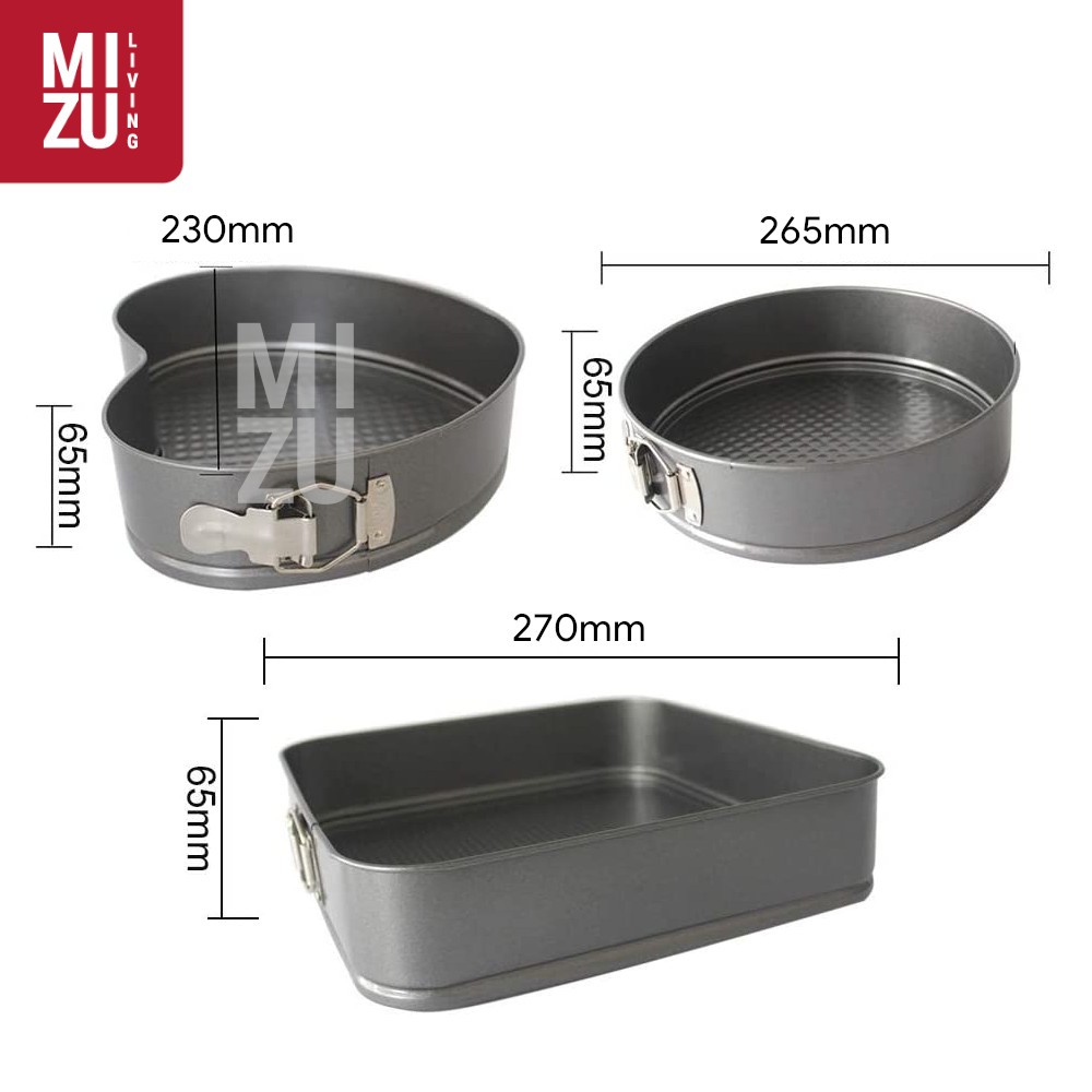 AISHITERU 3in1 SET Loyang Kue Love Heart Bongkar Pasang Non-Stick Spring Form Baking Pan