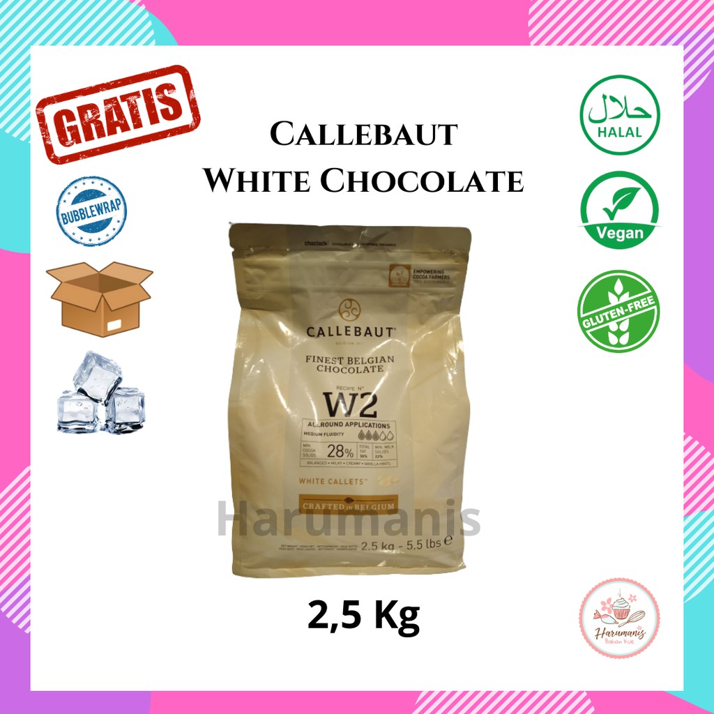 

Callebaut White Chocolate Couverture Kemasan Asli 2,5kg