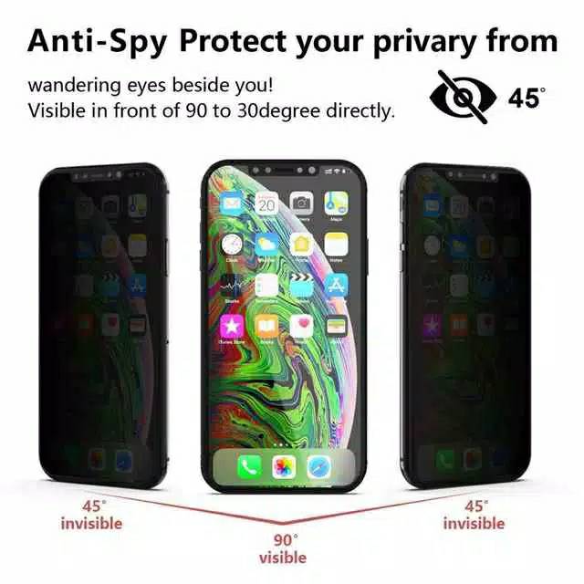 tempered glass spy privacy iphone 12 pro 12 mini 12 pro max X Xs 11 11 pro anti gores kaca fullayar