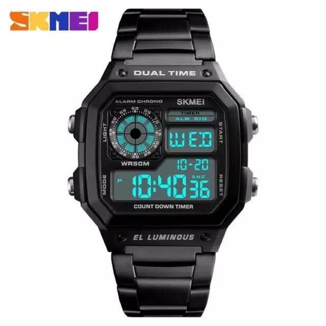 SKMEI 1335 Jam Tangan Pria Wanita Digital Tali Stainless LED Anti Air