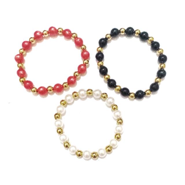 Carla Beads Elastic Bracelet Gelang Mote Elastis Golden Blaster