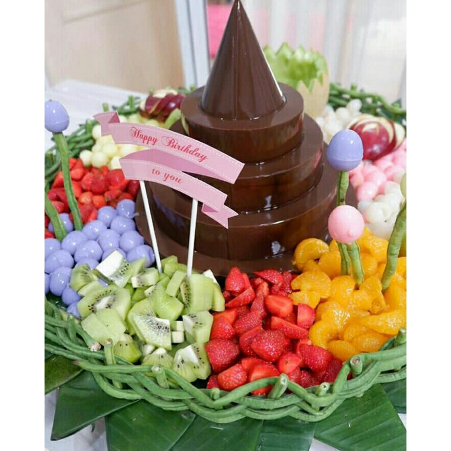 PUDING ULTAH TUMPENG FULL COKLAT FULL BUAH