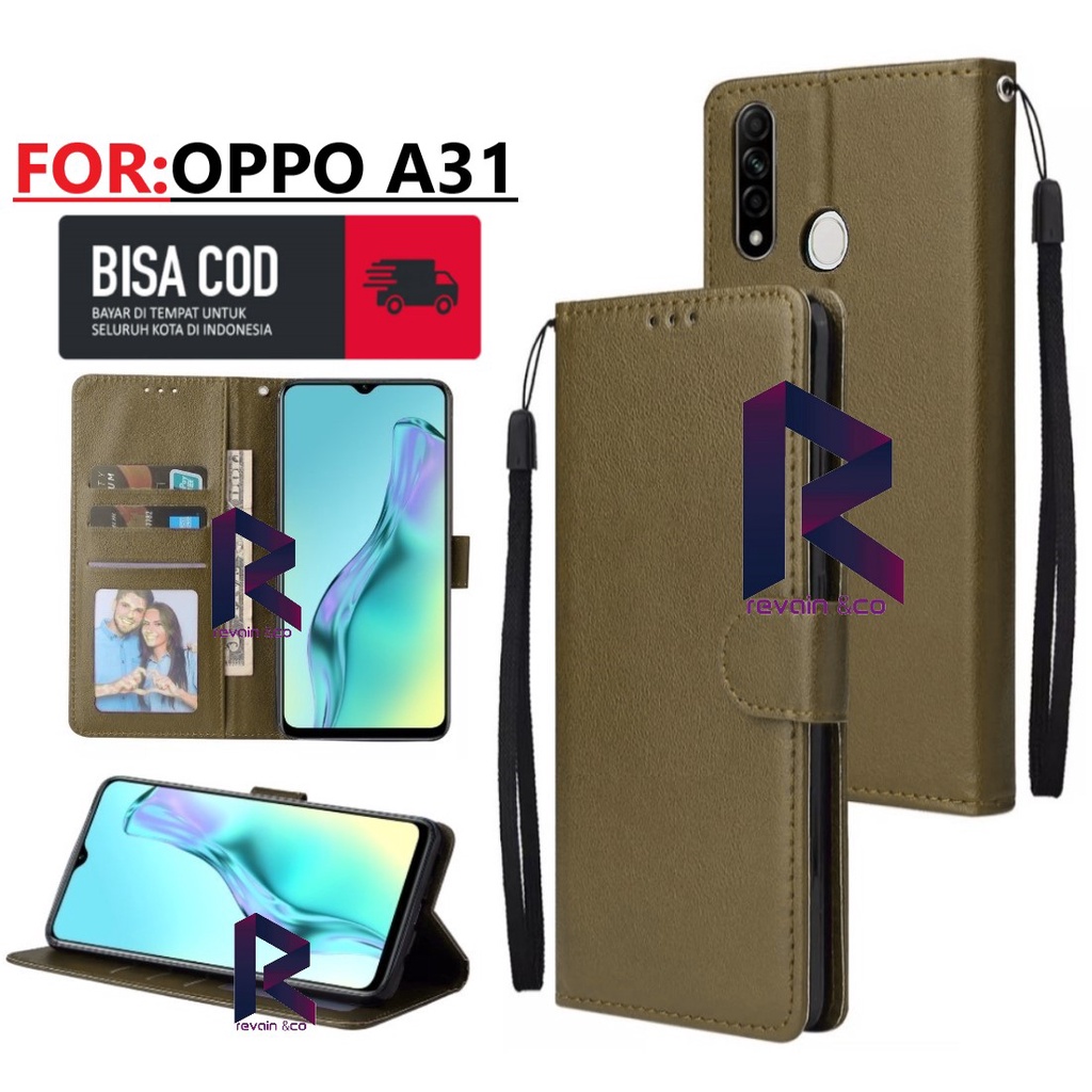 CASE OPPO A31 FLIP WALLET LEATHER KULIT PREMIUM SARUNG BUKA TUTUP FLIP CASE OPPO A31