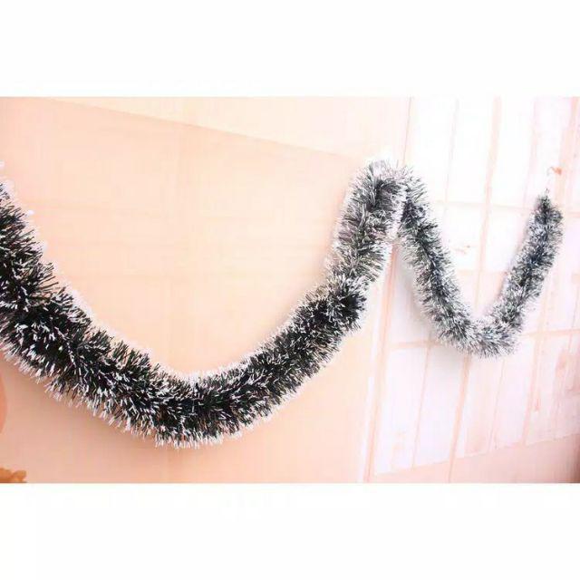 Hiasan Slinger Tinsel Hijau Salju Pohon Natal Merry