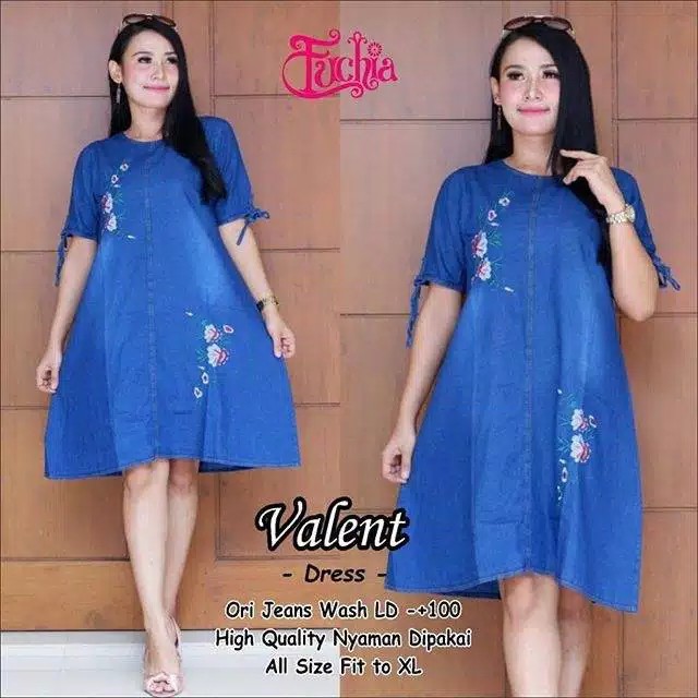 VALENT DRESS VARIASI BORDIR BUNGA II Chelsea dark