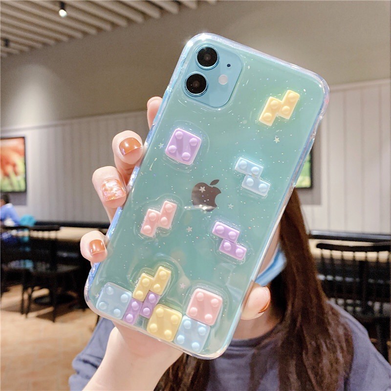 Tetris Case iPhone Oppo Vivo Xiaomi Samsung Realme 7 6 7i Y51 X3 A15 A11k Y12s Y20s Y30i S20 fe S10