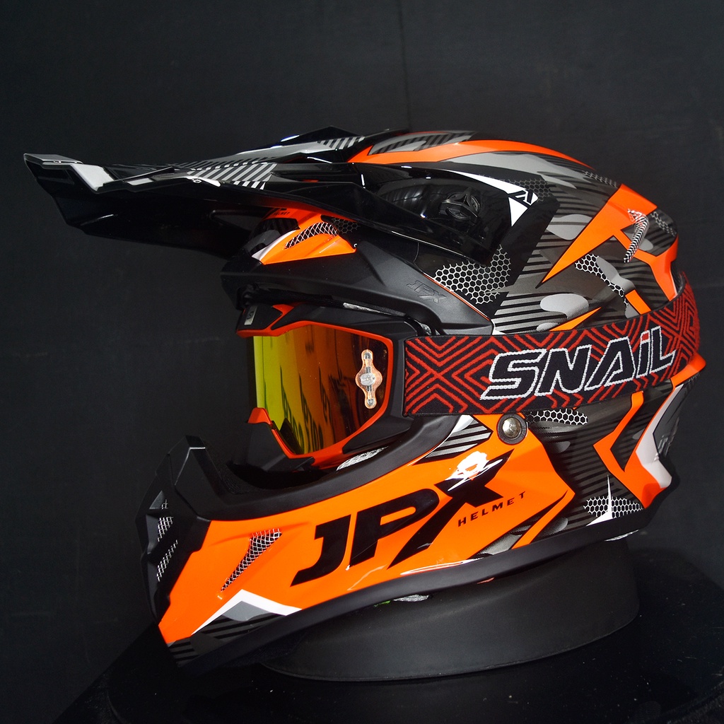 HELM JPX CROSS_FOX1 X35 - FLUO RED GLOSY  PAKET GANTENG GOOGLE SNAIL HELM JPX KLX ORIGINAL HELMET MOTO TRAIL SUPERMOTO HELM FULL FACE MOTO CROSS TERBAIK-MX36 MATT RED/RED