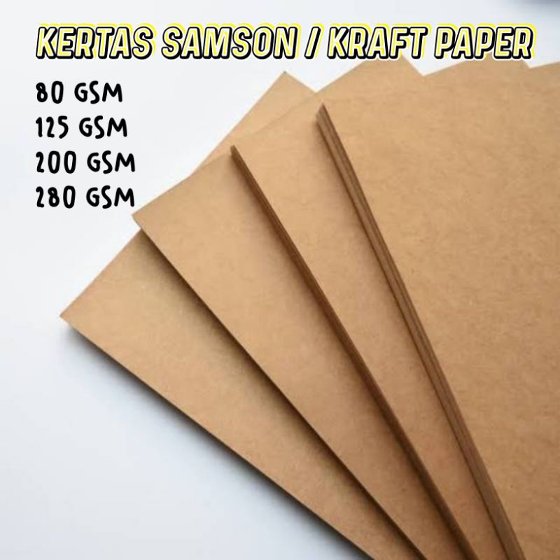 

Kertas Samson / Kraft Paper 80/200/275/350 GSM - F4 - 1 Lusin