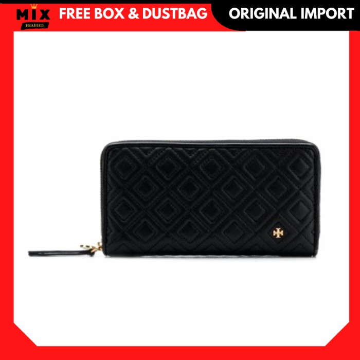 DOMPET TORY BURCH ROBINSON LONG WALLET WANITA ORIGINAL BRANDED HR - Black