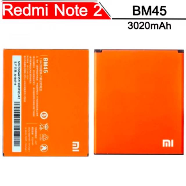 Batterai baterai Batre Xiaomi Redmi Note 2 BM45 Original-1