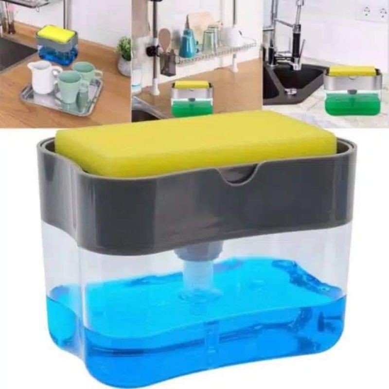 PUMP Dispenser HOLDER SPONGE CADDY Dispenser Sabun Spons Cuci Piring 2in1 non box  termurah