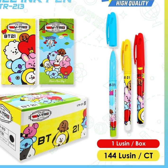 

✔️FLA⚡H⚡ALE✔️ [1Pack=12pcs] Pulpen Gel VTRO BT21/SQUID GAME/UNICORN/DORAEMON -Pulpen Gel Squid Game isi 12pcs prodak terlaris