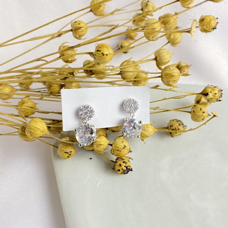 ANTING STUD DIAMOND S925 PERAK ASLI 925