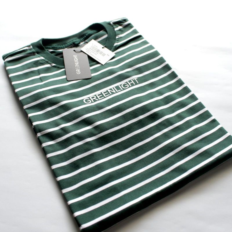 COD BAJU KAOS PRIA DISTRO GREENLIGHT BIG SIZE SUPER PREMIUM HIJAU PUTIH
