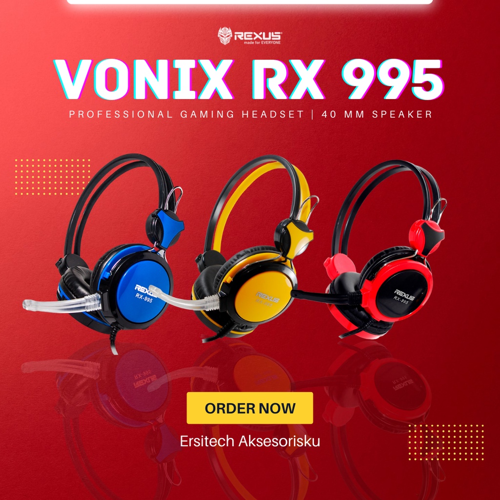 Rexus Vonix RX 995 - Hedset Gaming Hendset Handset Gaming Headphone Gaming Headset Gaming Rexus Hens
