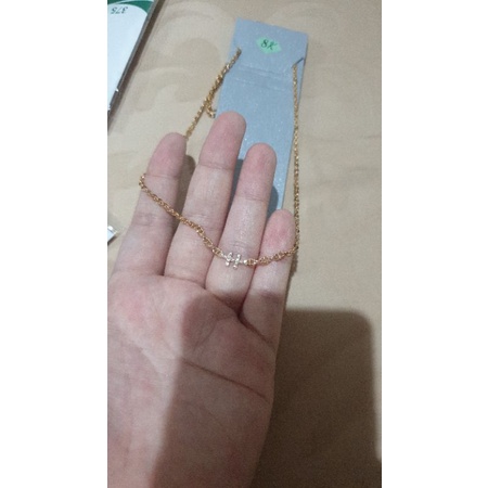 kalung nori ring bulat permata putih simpel emas asli 375 8k muda