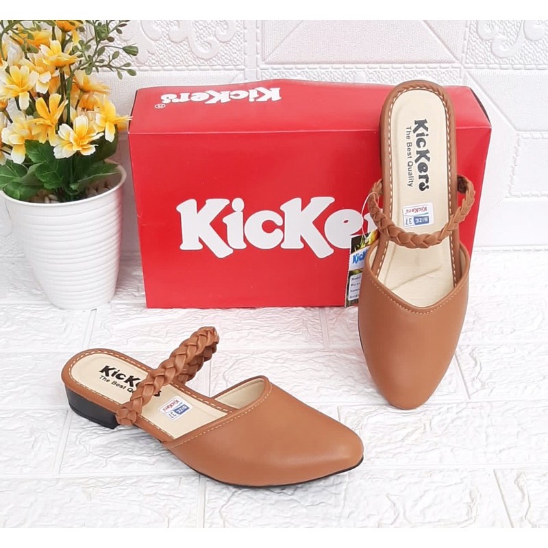 SENDAL KICKERS SLOP WANITA WEDGES TALI KEPANG BEST SELLER