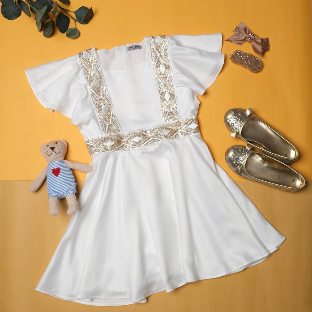 Little Glam Dress Anak Putih - Caliana Dress