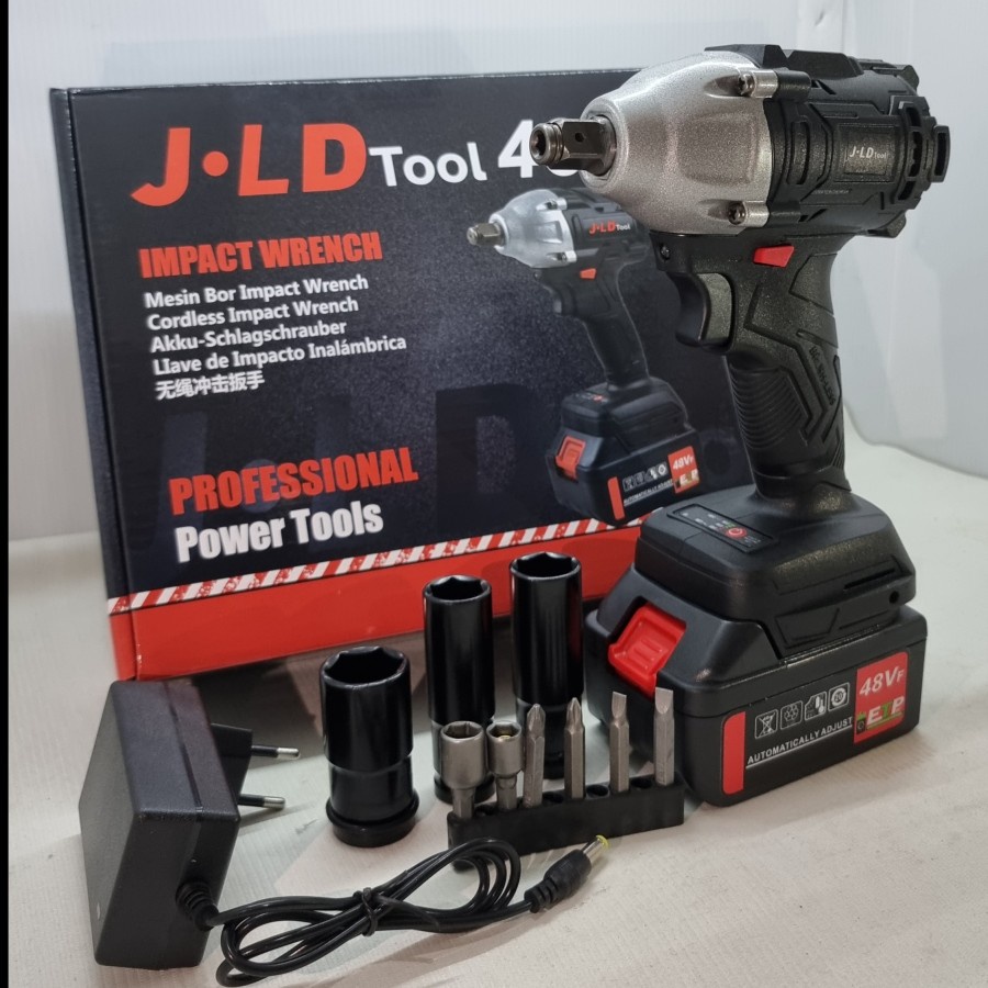 MESIN BOR TANGAN / JLD 48S CORDLESS IMPACT WRENCH BRUSHLESS / Cordless Impact Wrench 48V Brushless JLD 48S Mesin Bor Impact Baut Baterai 48volt