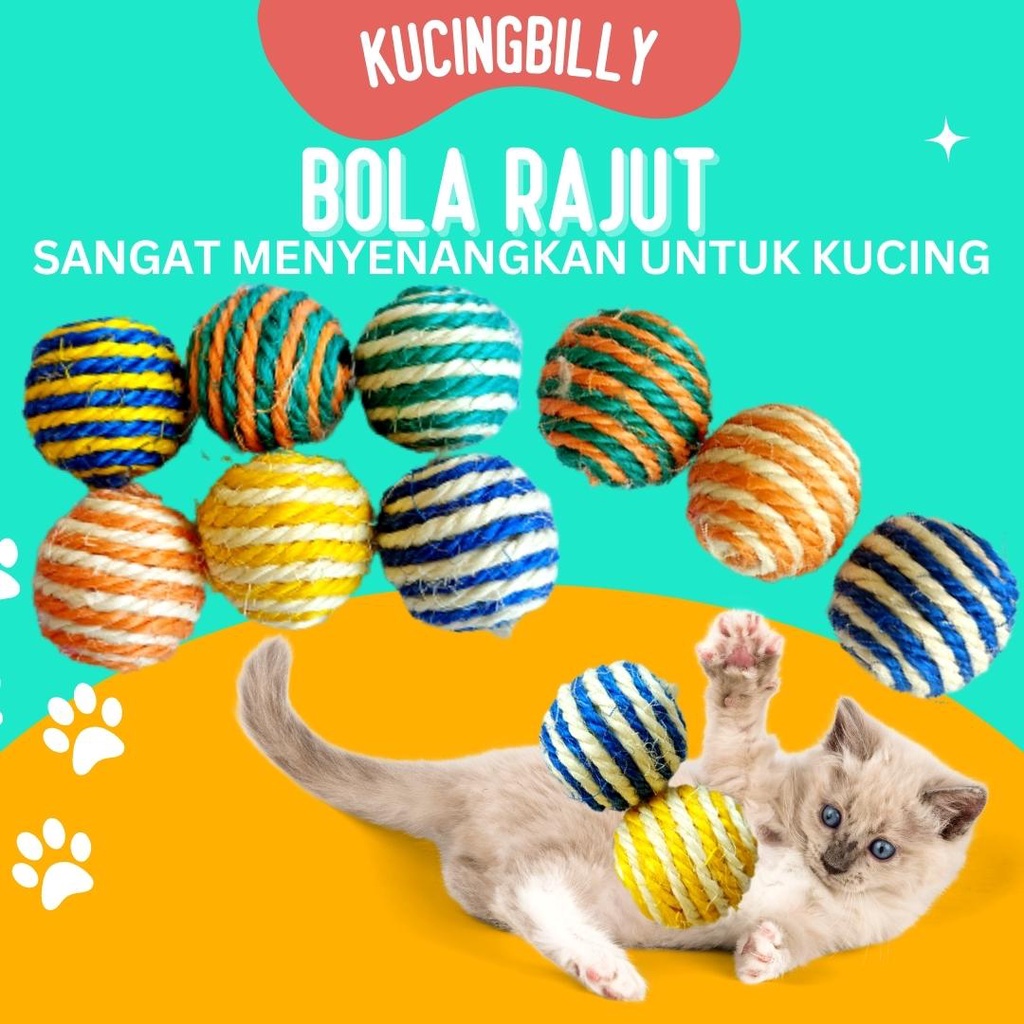 Mainan kucing bola rajut