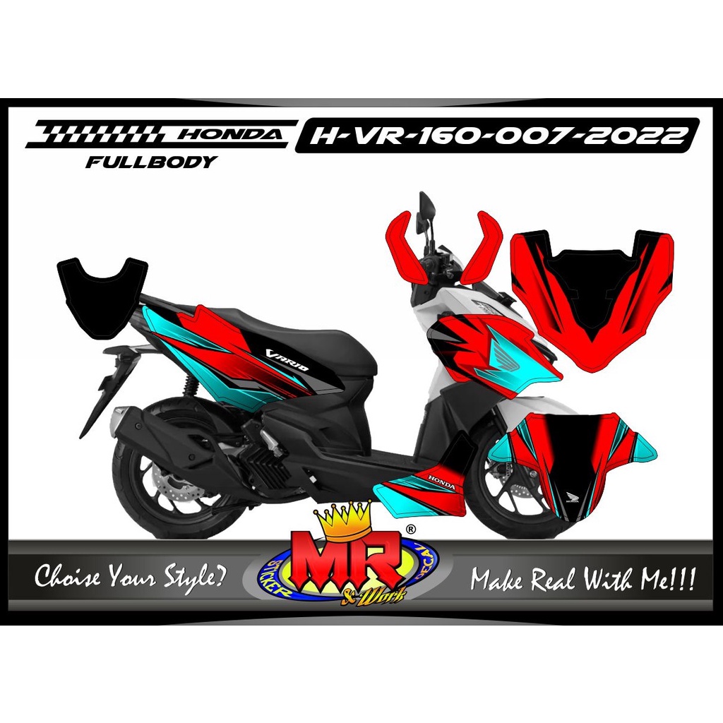 Decal FullBody Stiker Motor Honda Vario 160 Racing Stiker Modifikasi