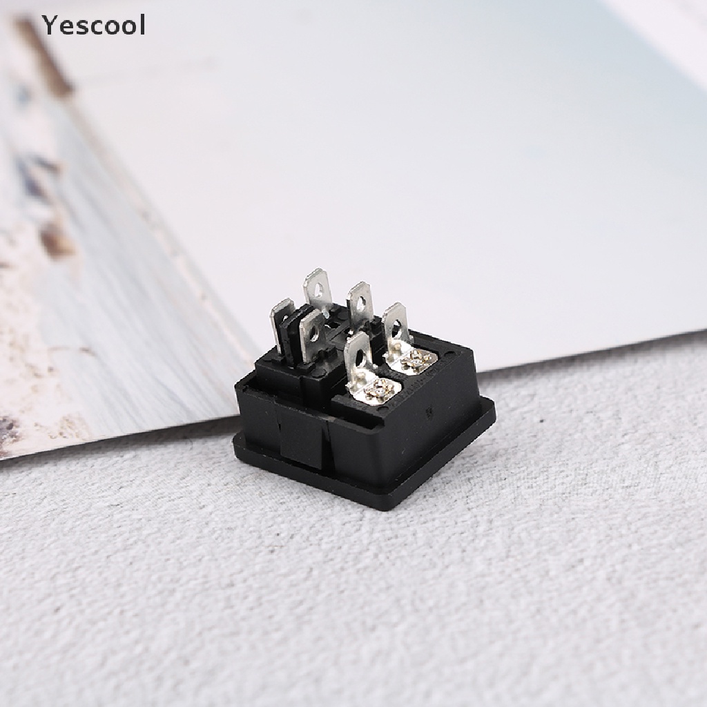 Yescool Saklar rocker switch ON-OFF Lampu Merah 250V 10A Dengan socket inlet Power