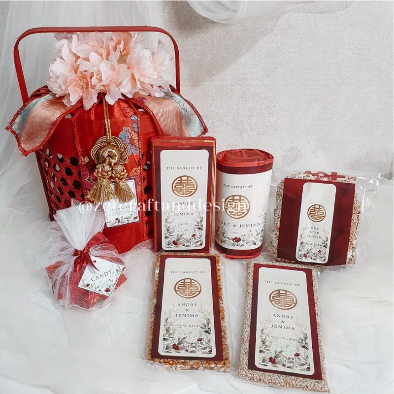 

Hampers sangjit BLOSOOM package, souvenir sangjit, keranjang bambu sangjit, kue sangjit