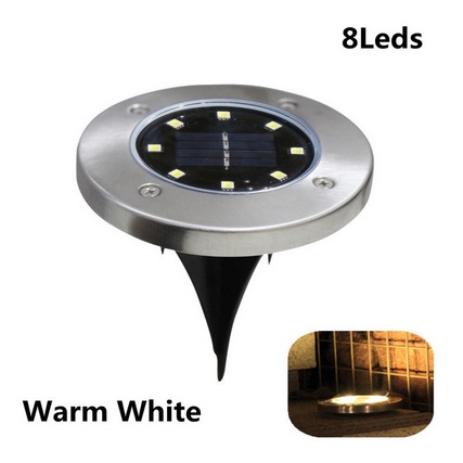 Lampu tanaman LED surya tahan air luar ruangan 8 sensor gerak LED dekorasi taman pencahayaan malam-8LED Warm White