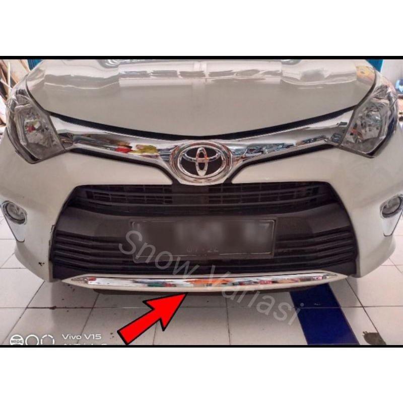 Lis Bumper Depan Bawah Front Grill Lower Trim Chrome Calya 2016 2018