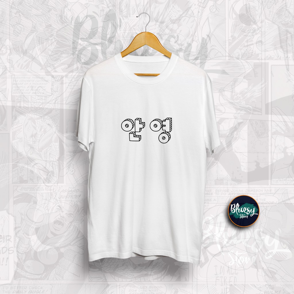 Kaos KATA KOREA ANNYEONG 안녕 DISTRO KOREA ANNYEONGHASEO / KAOS KOREAN CULTURE K-POP