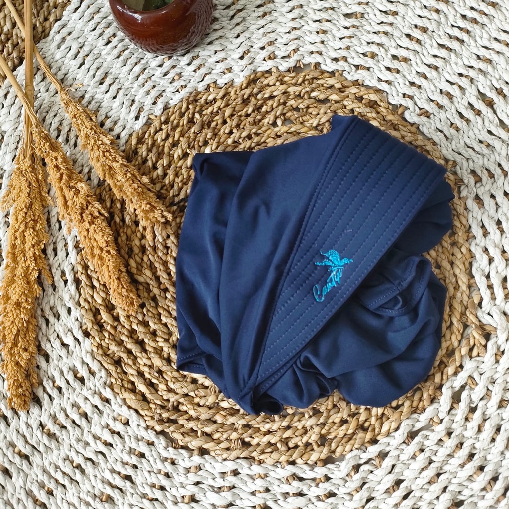 Jilbab Sport Murah Hijab Olahraga Bergo Jersey Instant Premium || Hijab volly-NAVY