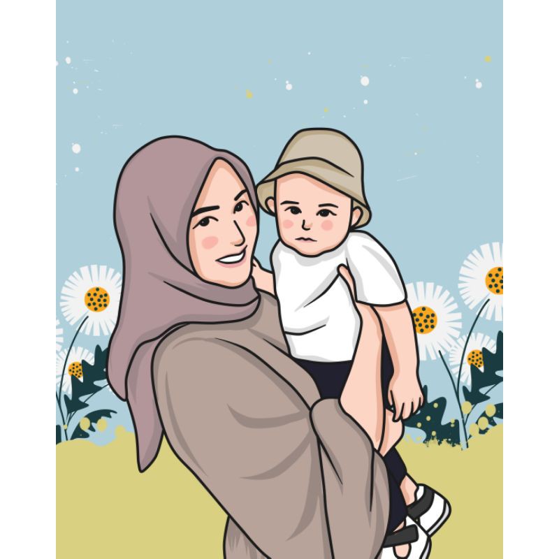 Ilustrasi Digital / Ilustrasi Wajah / Vektor Wajah / Kartun Wajah [Softfile]