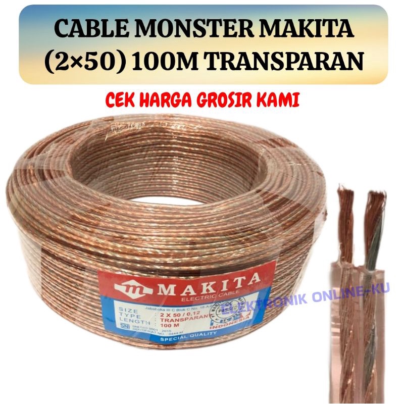 CABLE MONSTER MAKITA 2×50 100M TRANSPARAN